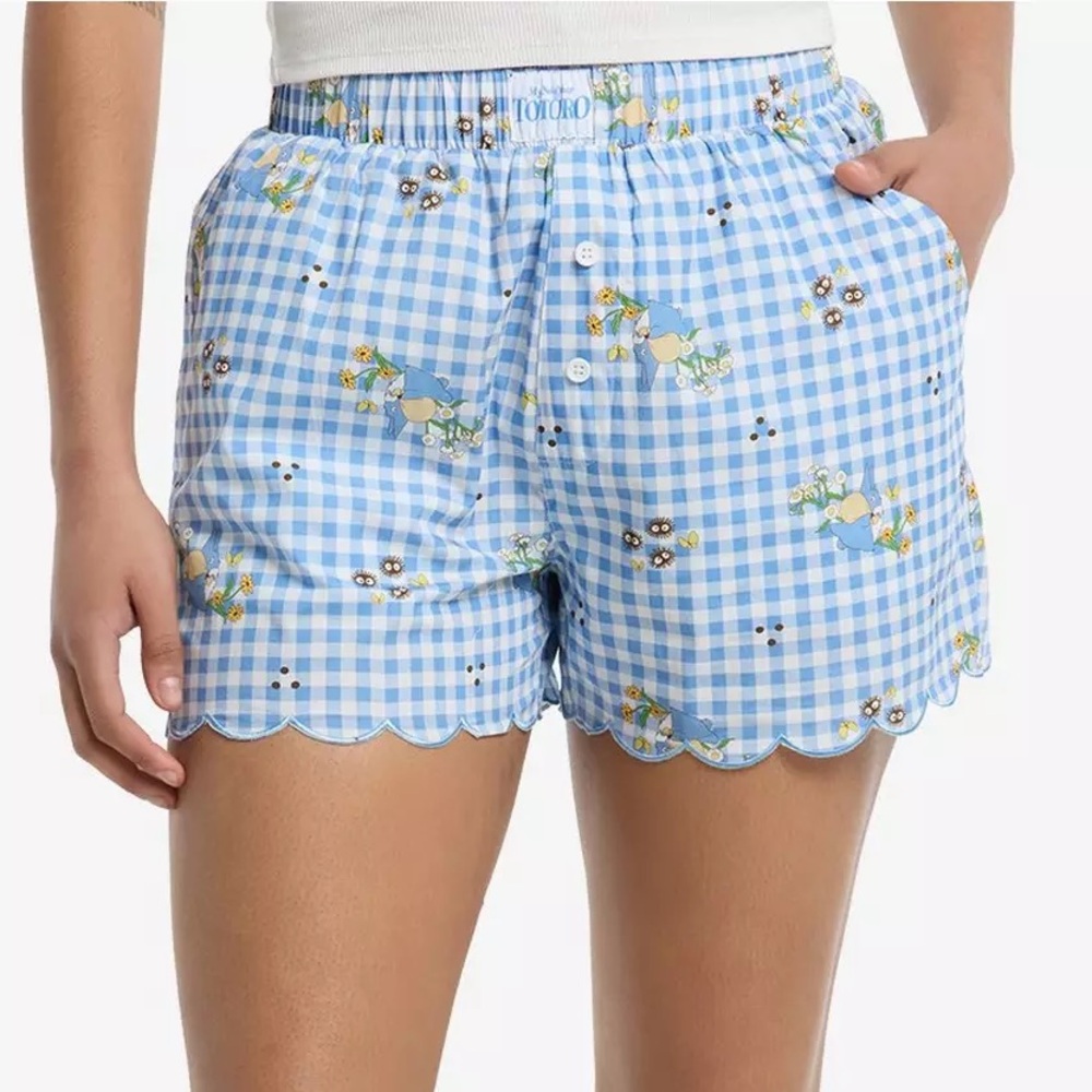 Studio Ghibli My Neighbor Totoro Gingham Scalloped Girls Boxer‎ Shorts Hot Topic
